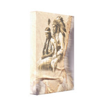 Native American Couple  Wrapped Canvas