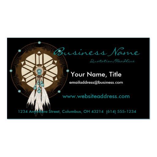 Native American Dreamcatcher D1 Business Cards (front side)