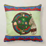 Native American Folk Art Frog Throw Pillow pillows