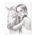 Native American Girl and Foal Wrapped Canvas Gallery Wrapped Canvas