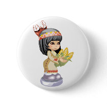 Native American Girl Button