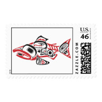 Native American Haida Salmon Design Stamps