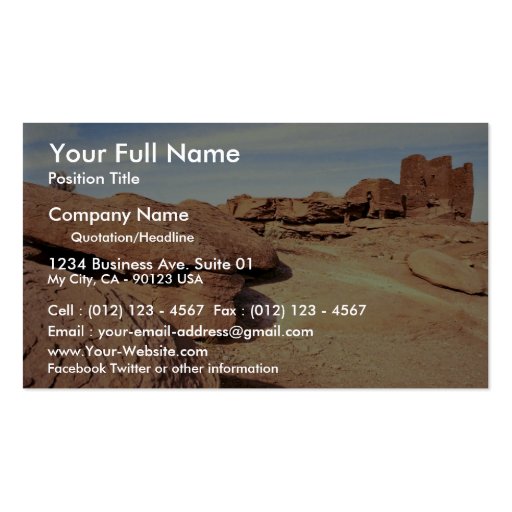 Native American home, Nevada, U.S.A. Business Card (front side)