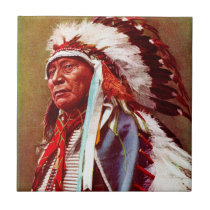 Native American Indian Cheif   Ceramic Tile - Tile