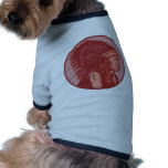 native american indian chief front view dog t-shirt