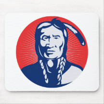 native american indian chief front view mouse pad