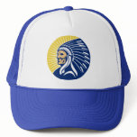 Native American Indian chief Trucker Hats