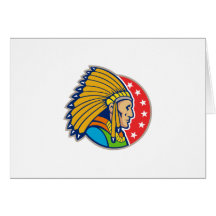 Native American Indian Headgear Side Greeting Card