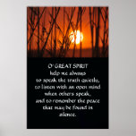 Native American Indian Prayer Poster