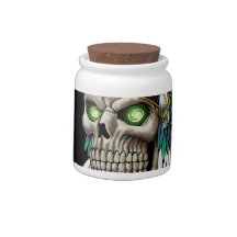 Native American Indian Tribal Gothic Skull Candy Jar