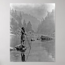Native American Indian Vintage Portrait Print