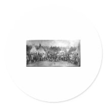Native American Indian Vintage Portrait Round Stickers