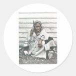 Native American Indian Vintage Portrait Round Sticker