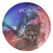 Native American Indian Warrior Dinner Plates