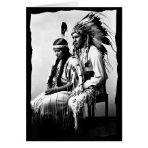 Native American Love couple Bannock Tribe Vintage Card