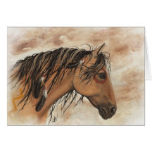 Native American Mustang Horse ArT by BiHrLe Cards