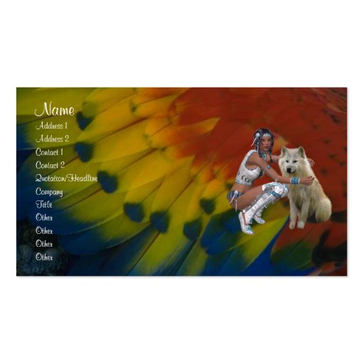 Native American Profile Card Business Card (front side)
