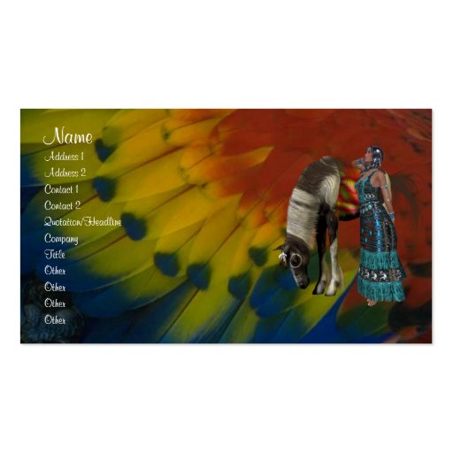 Native American Profile Card Business Card (front side)