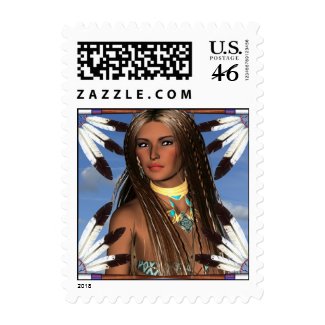 Native American Scene Postage stamp