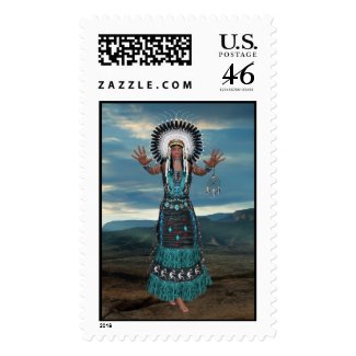 Native American Scene Postage stamp