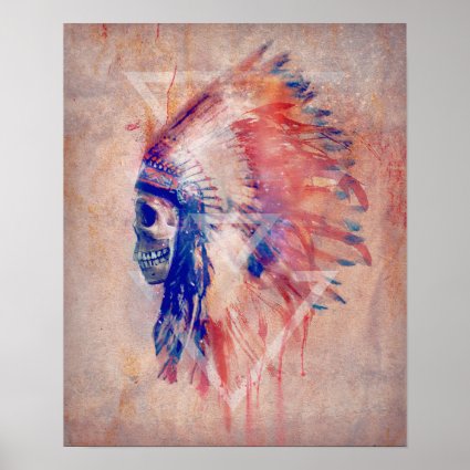 Native American Skull Poster