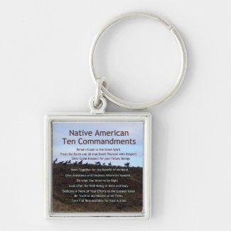 Native American Ten Commandments Keychains