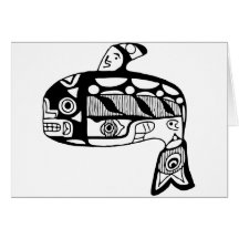 Native American Tlingit Whale Greeting Cards