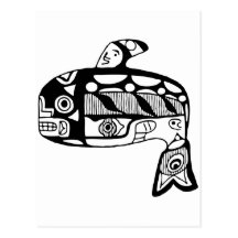 Native American Tlingit Whale Postcards