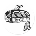 Native American Tlingit Whale Round Sticker