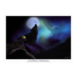 Native American, Wolf, Eagle & Moon Poster Native American, Wolf, Eagle & Moon Poster