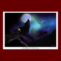 Native American, Wolf, Eagle & Moon Poster posters