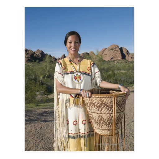 Native American Woman In Traditional Clothing Postcard