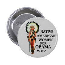 Native American Women for Obama 2012 Pinback Buttons