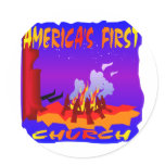 Native Americans, Americas First Church Round Stickers