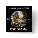 Native Americans for Obama 2012 Buttons