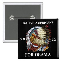 Native Americans for Obama 2012 Buttons