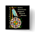 NATIVE AMERICANS FOR OBAMA BUTTON