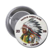 Native Americans for Obama Button