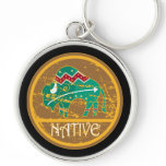 Native Buffalo Painting Key Chain