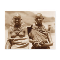 Native girls adorned  with ornaments, Tanzania Post Cards