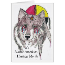 Native Heritage month wolf Cards