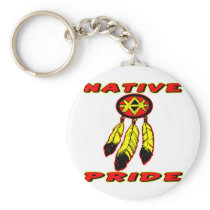 Native Pride 3 Feathers Keychain