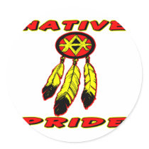 Native Pride 3 Feathers Round Sticker