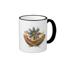 native red tailed hawk feathers and flames digital mugs