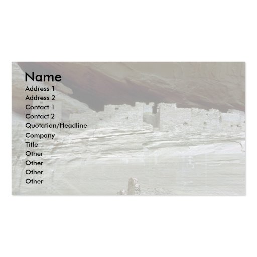 Native ruins, Arizona Business Card Template (front side)