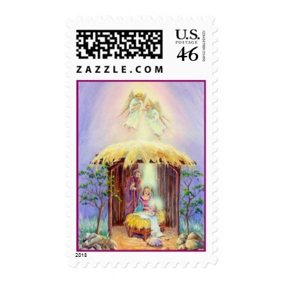 NATIVITY by SHARON SHARPE Postage Stamp by sharonsharpe