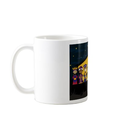 Nativity Characters at Barn by Night Mug