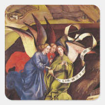 Nativity, detail of three angels, c.1425 square stickers