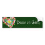Nativity in Candy Cane Heart Bumper Stickers