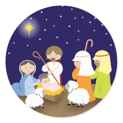 Nativity of the Lord Round Sticker